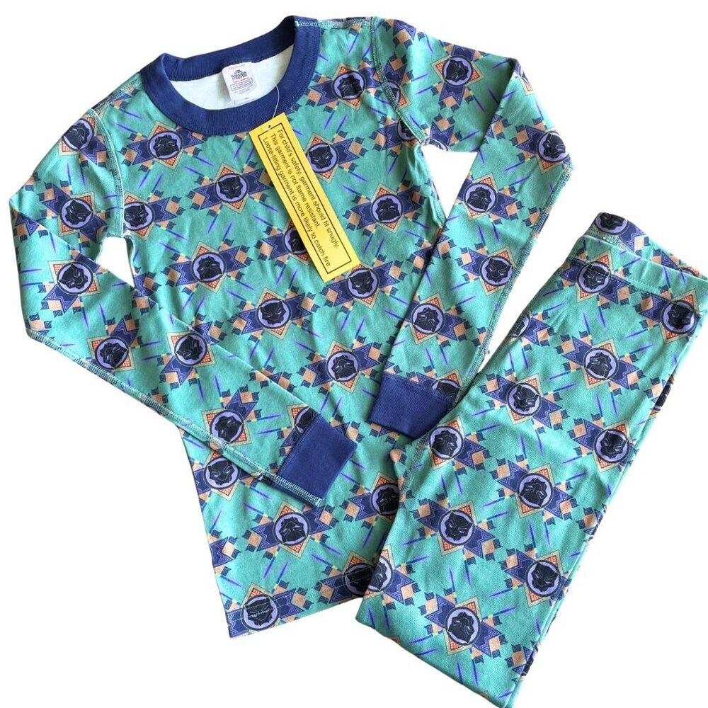 NEW Hanna Andersson Kids Unisex Marvel‎ Black Panther Wakanda Forever PJs - Sz 8
